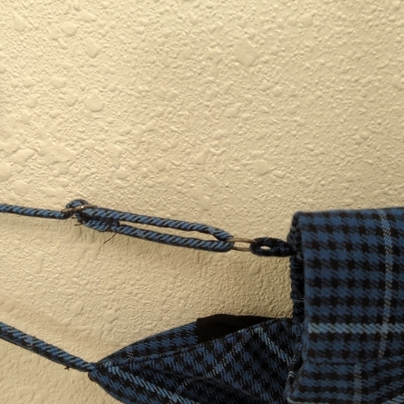 Aeropostale Mini Plaid Windowpane Dres Blue Academia School Girl y2k Strappy - Picture 7 of 11